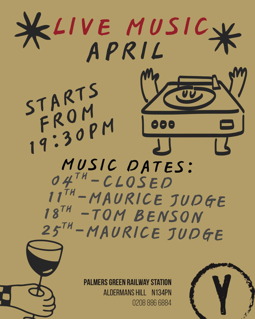 Live Music at The Yard Café - April 2026